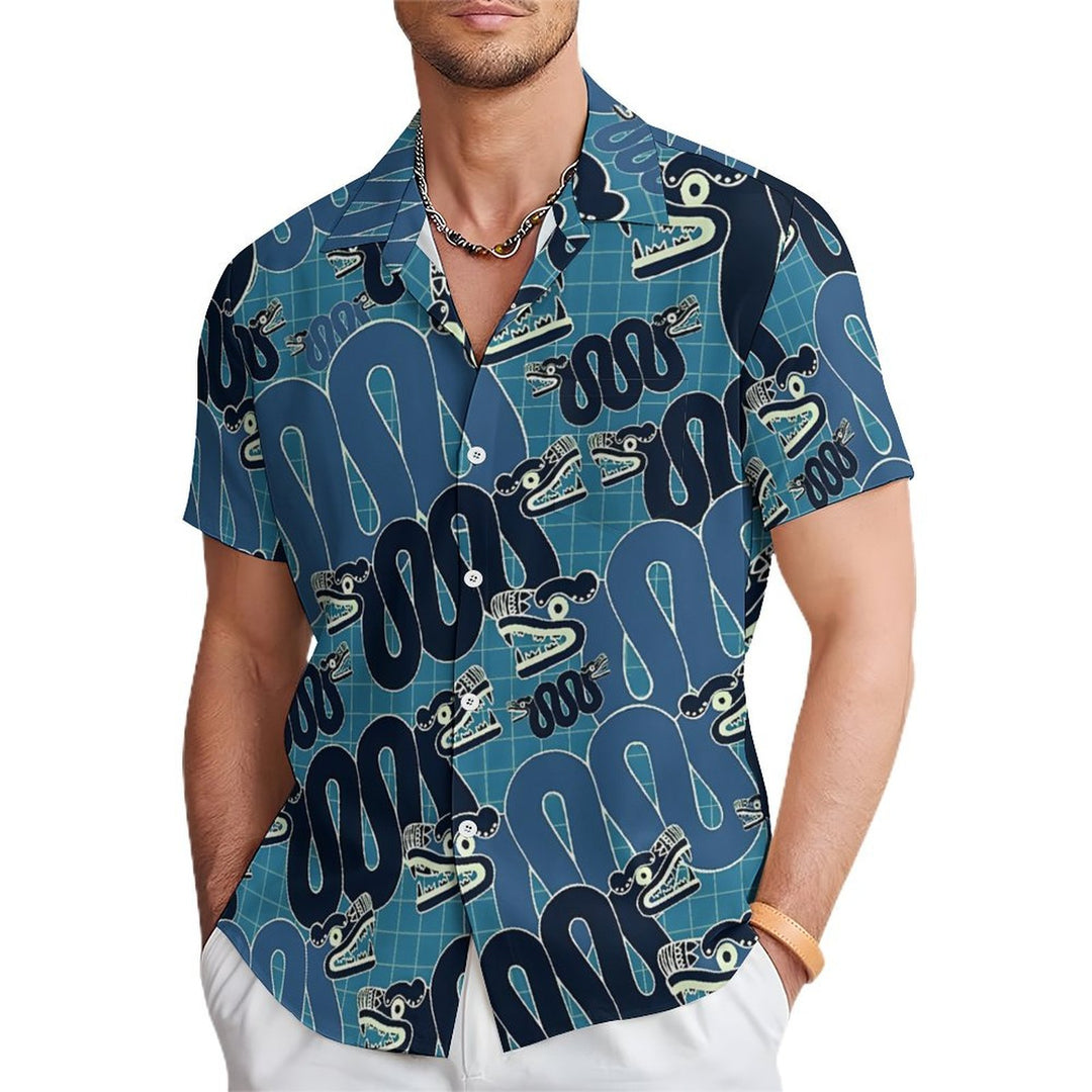 Men's Dragon Casual Short Sleeve Shirt 2401000120