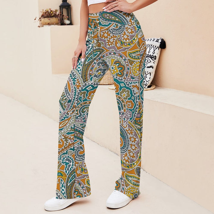 Women's Versatile Retro Print Casual Long Pants 2310000562