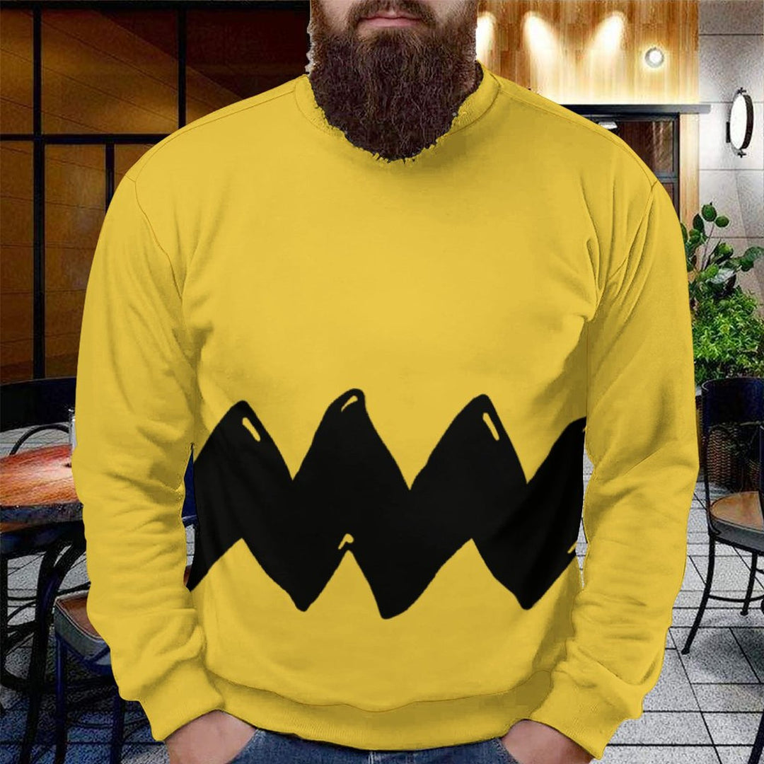 Unisex Casual Printed Pullover Sweatshirt 2308100074