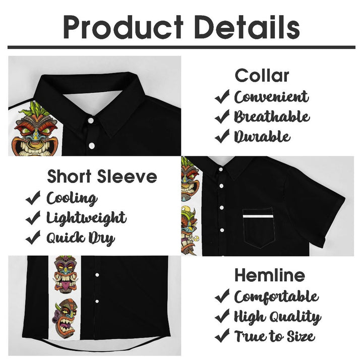 Men's TIKI Print Casual Short Sleeve Shirt 2306102576
