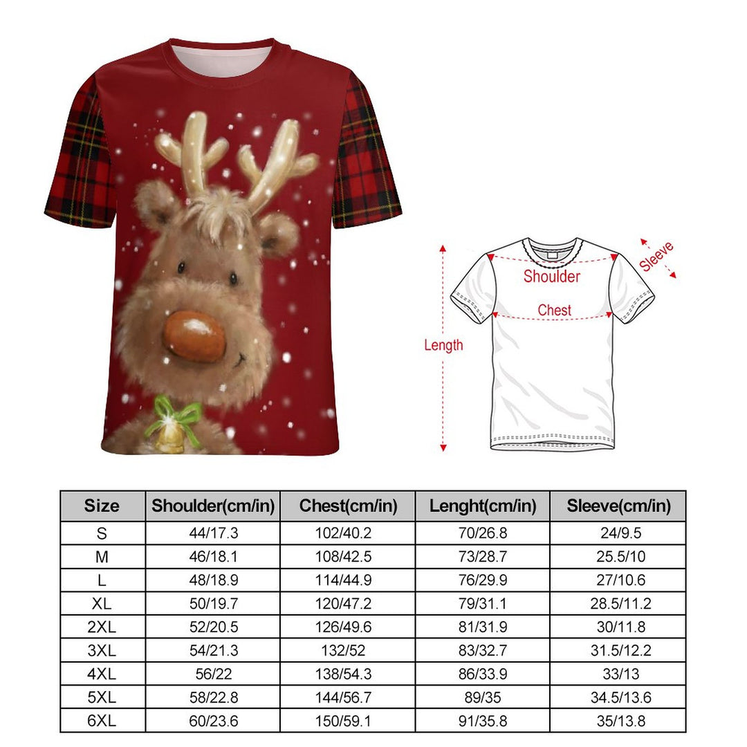 Women's Elk Print Casual Short Sleeve T-Shirt 2310000619