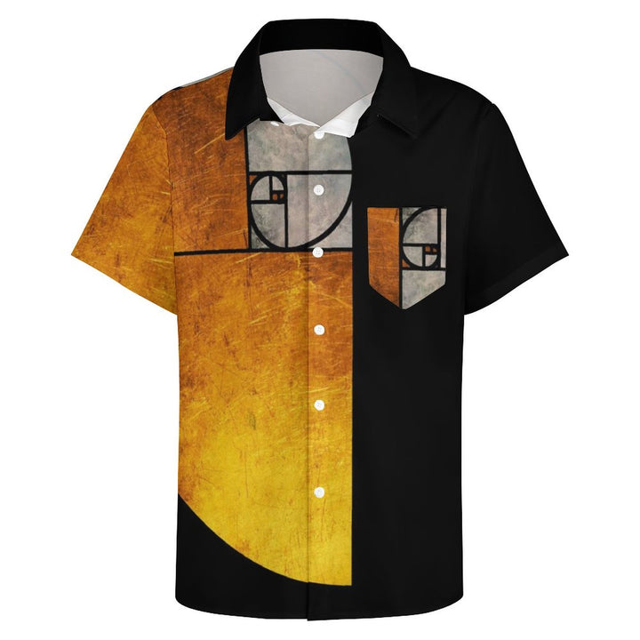 Men's Golden Ratio Printed Casual Short Sleeve Shirt 2306103837