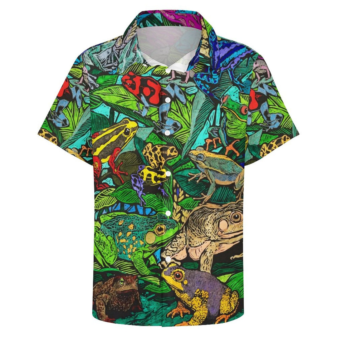 Rainforest Frog Casual Chest Pocket Short Sleeve Shirt 2309000849