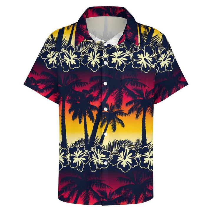 Men's Hawaiian Coconut Palm Casual Short Sleeve Shirt 2311000630