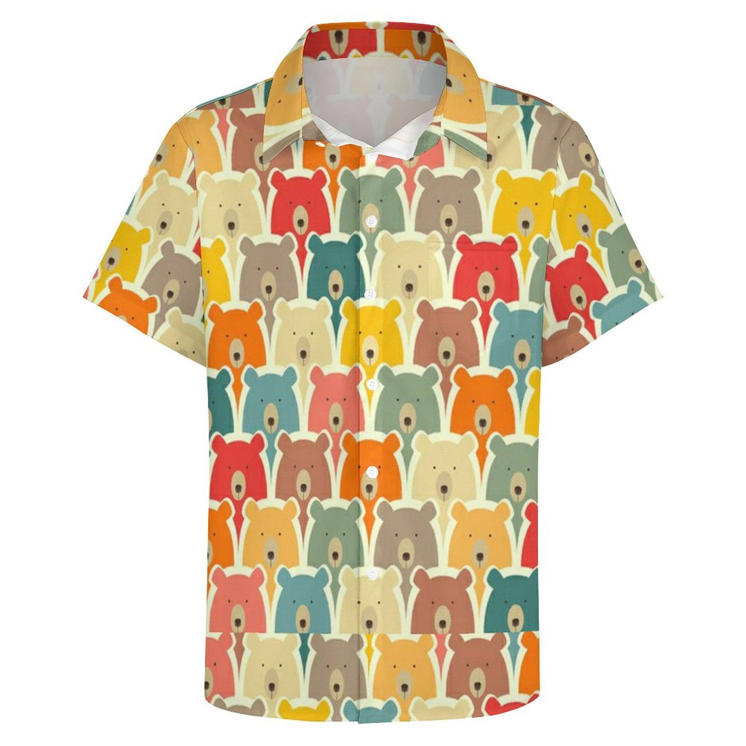 Men's Bear Print Resort Shirt2310000615