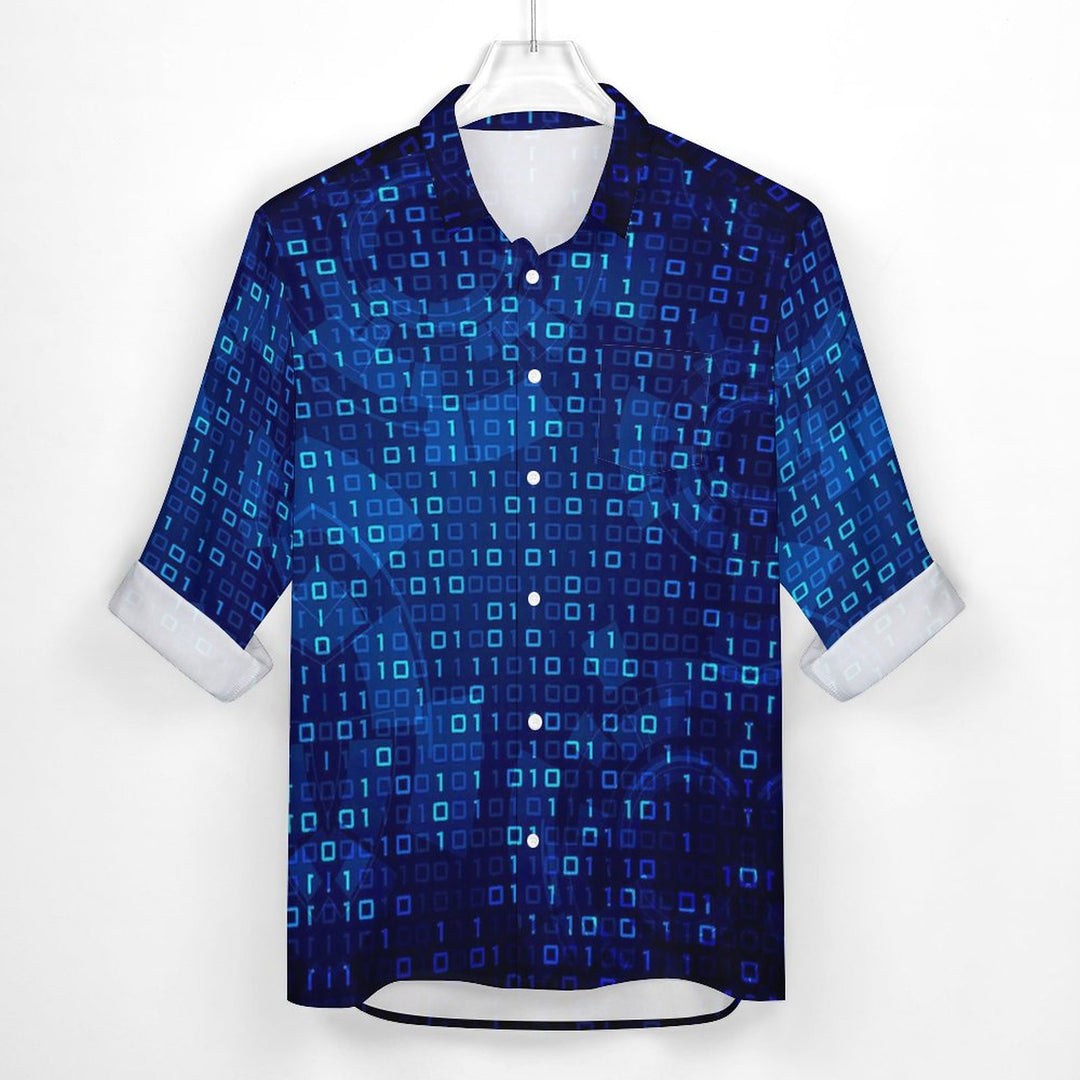 Men's Casual Number Printed Long Sleeve Shirt 2311000596