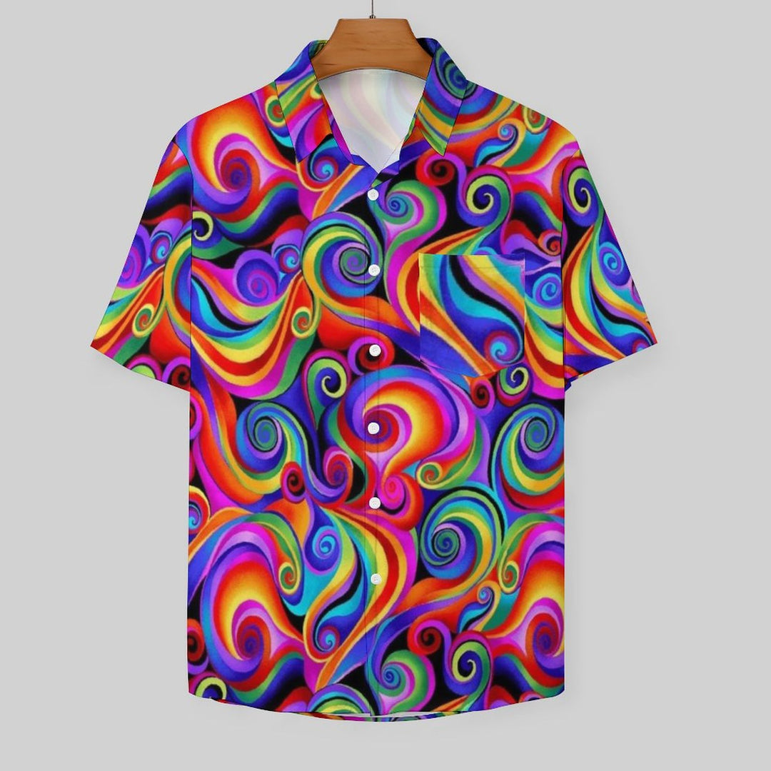 Men's Colorful Printed Casual Short Sleeve Shirt 2306103186