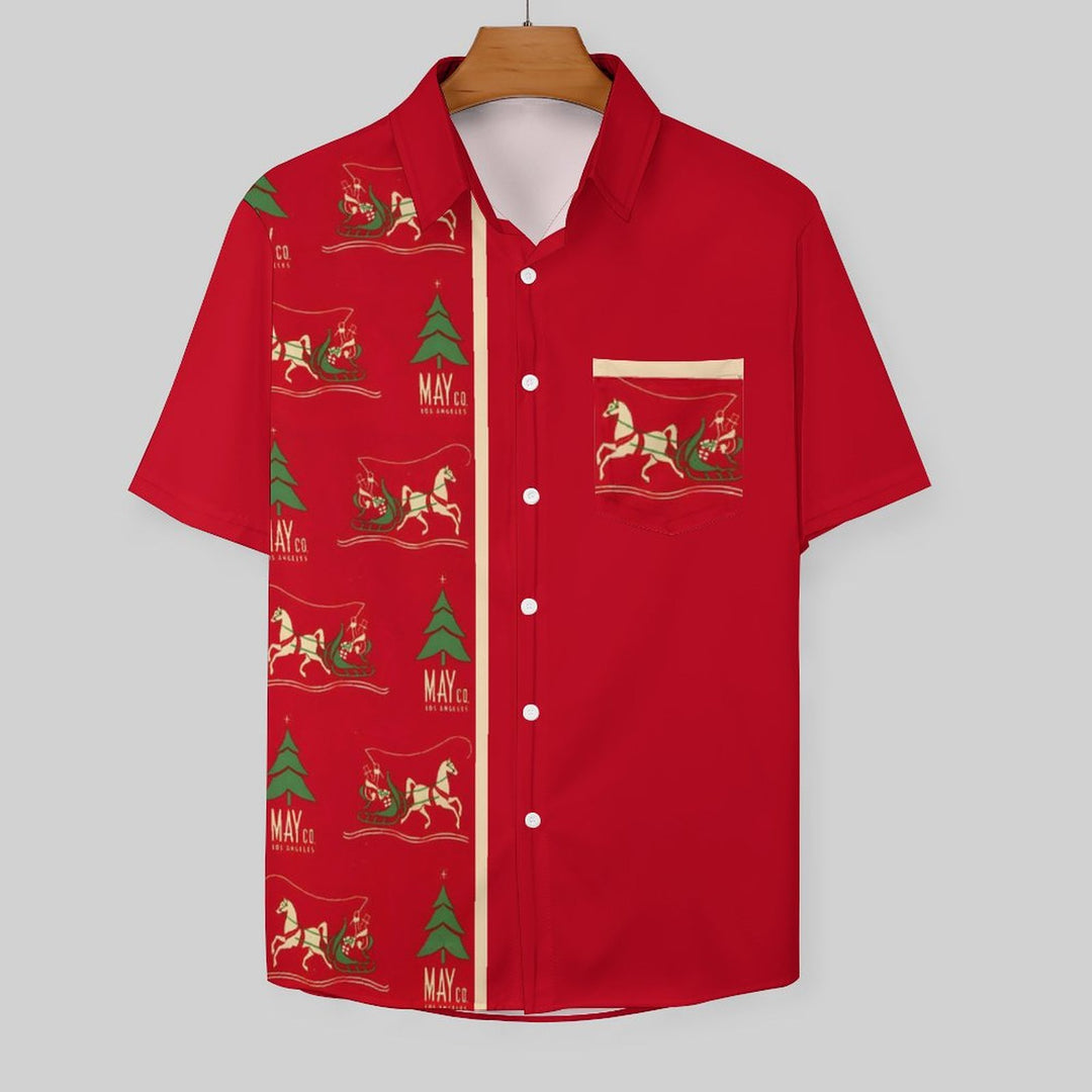 Christmas Chest Pocket Short Sleeved Shirt 2310000288