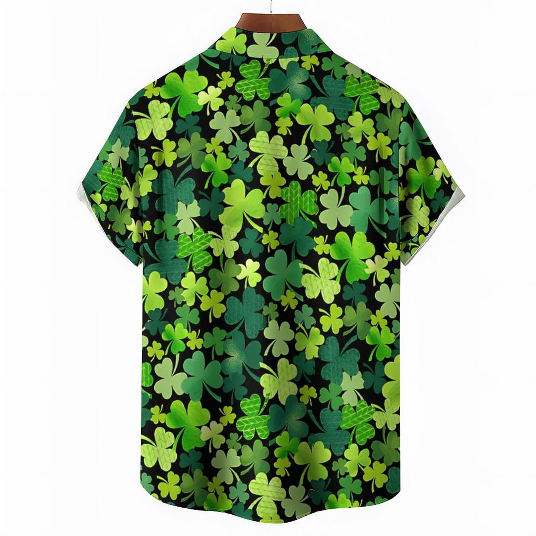Clover Printed Casual Short Sleeved Shirt 2310000765
