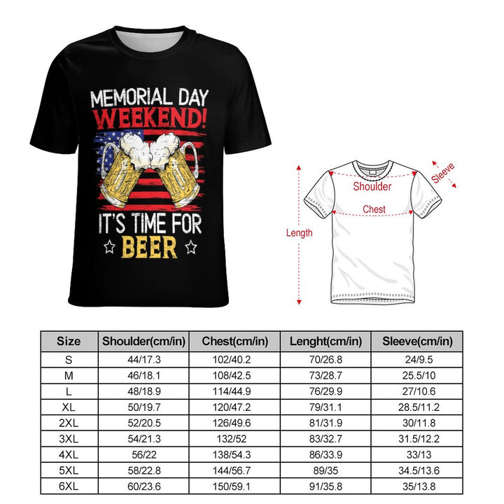 Beer Round Neck Casual T-Shirt 2310000341