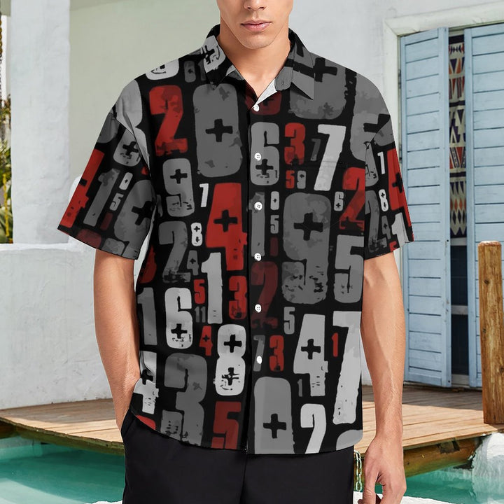 Men's Fun Printed Casual Chest Pocket Short Sleeve Shirt 2309000438