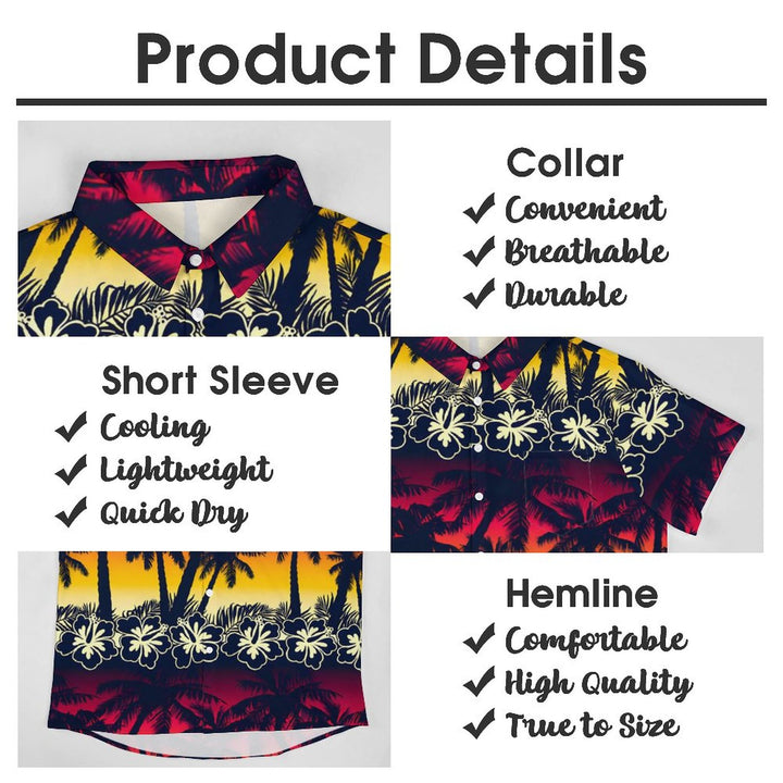 Men's Hawaiian Coconut Palm Casual Short Sleeve Shirt 2311000630