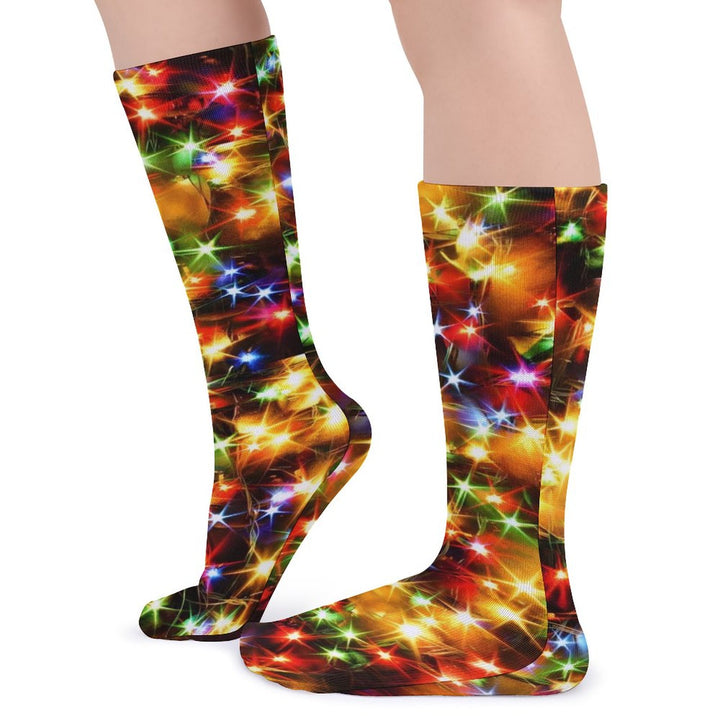 Men's Christmas Colored String Lights Long Fashion Thickened Stockings 2311000503