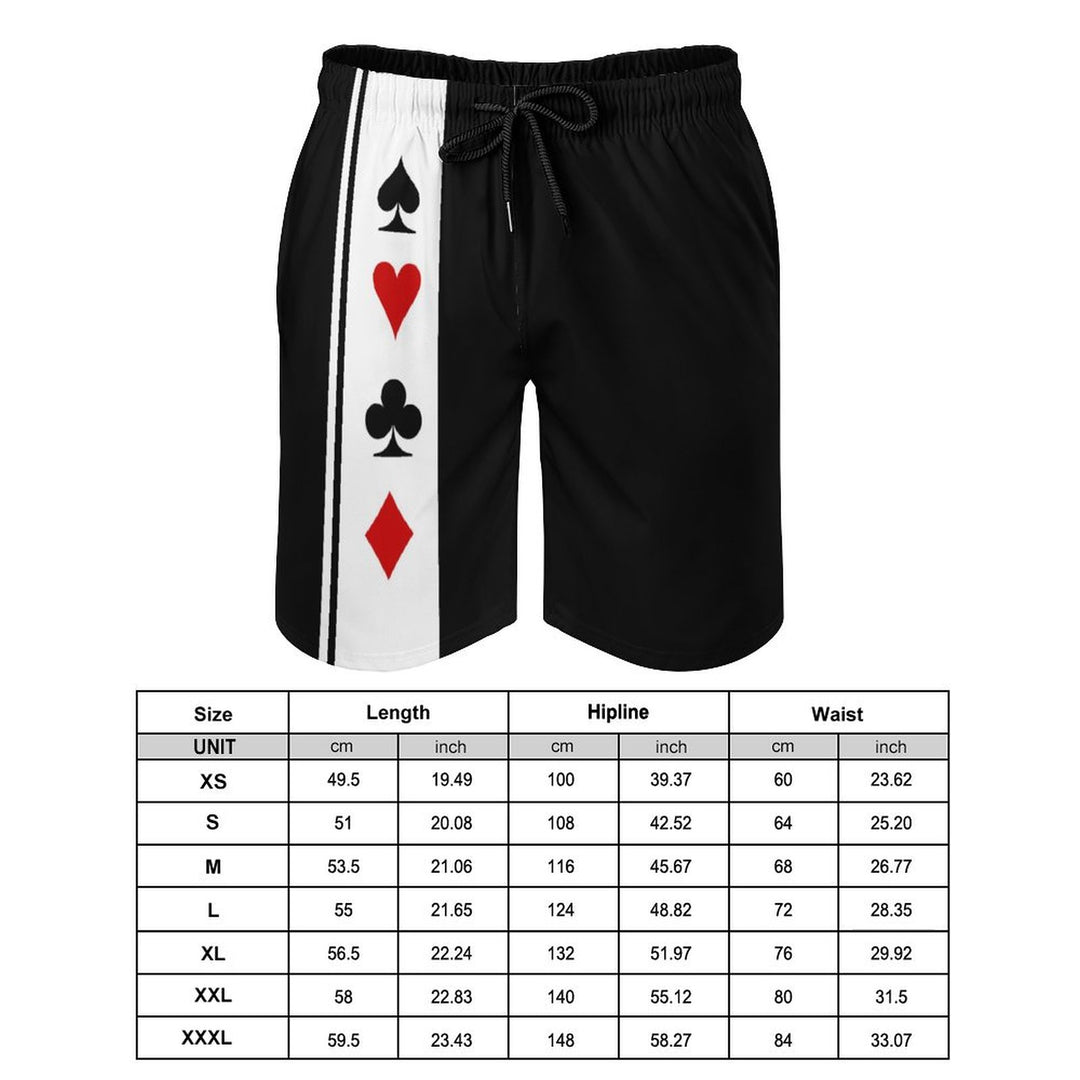 Men's Sports Poker Pattern Shorts 2402000303