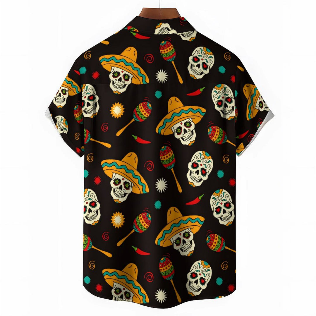 Men's Mexican Culture Casual Short Sleeve Shirt 2401000284