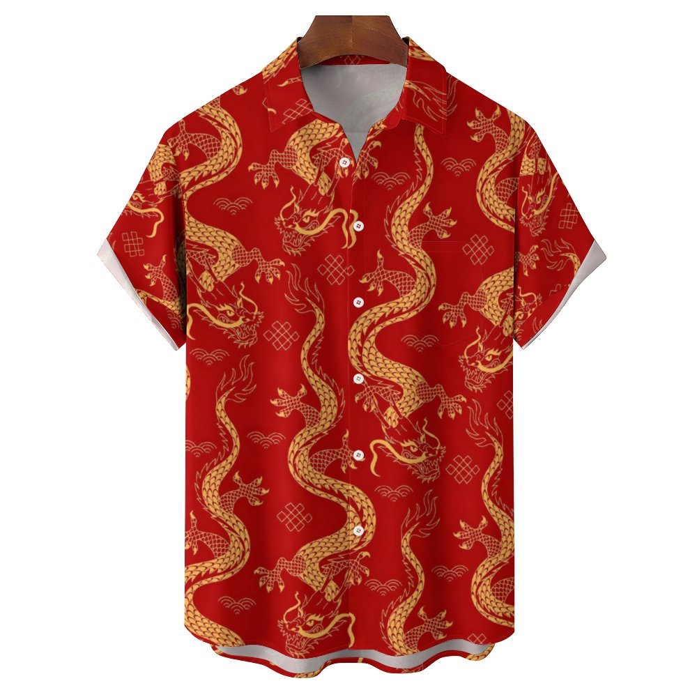 New Year For The Year of the Dragon Limited Edition Casual Short Sleeve Shirt 2312000141