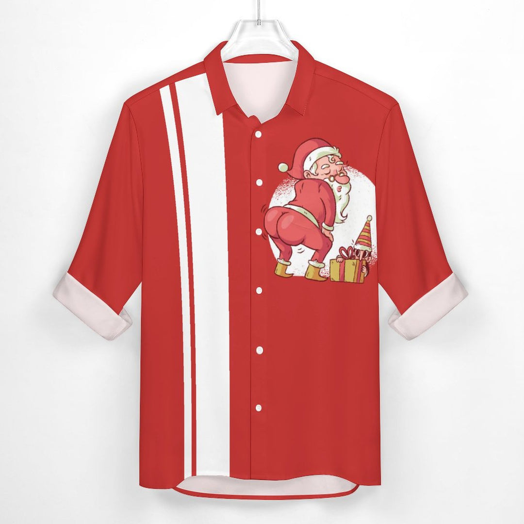 Santa Claus Casual Printed Long Sleeve Shirt 2310000358