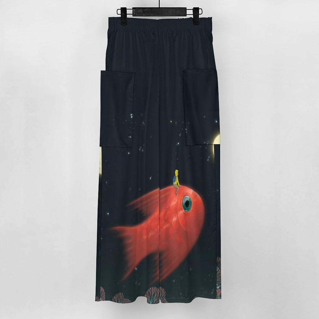 Women's Goldfish Print Casual Long Pants 2310000577