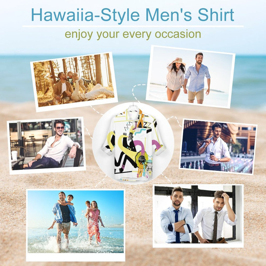 Men's  Casual Print Long Sleeve Shirt 2308100718