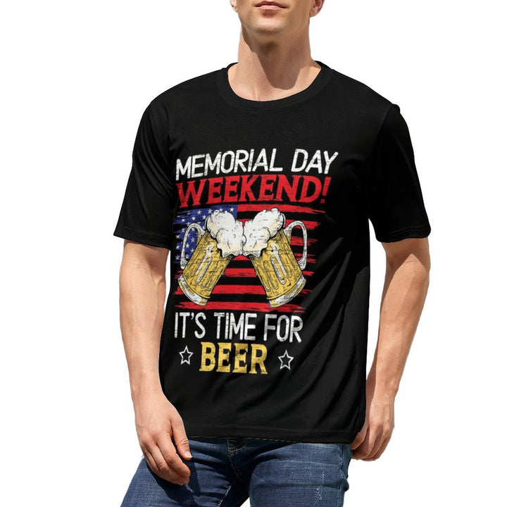 Beer Round Neck Casual T-Shirt 2310000341