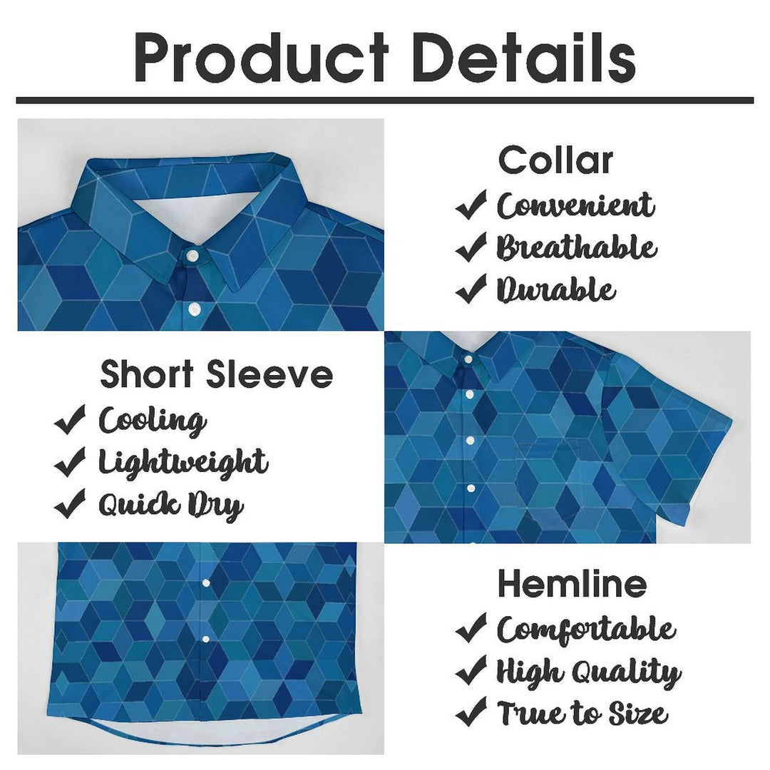 Men's Fun Printed Casual Chest Pocket Short Sleeve Shirt 2309000423