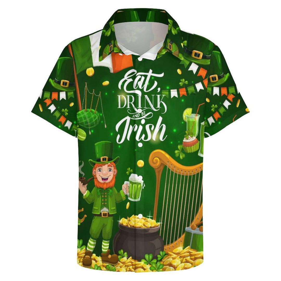 St Patrick’s Day Gold Coin Casual Short Sleeve Shirt 2312000487
