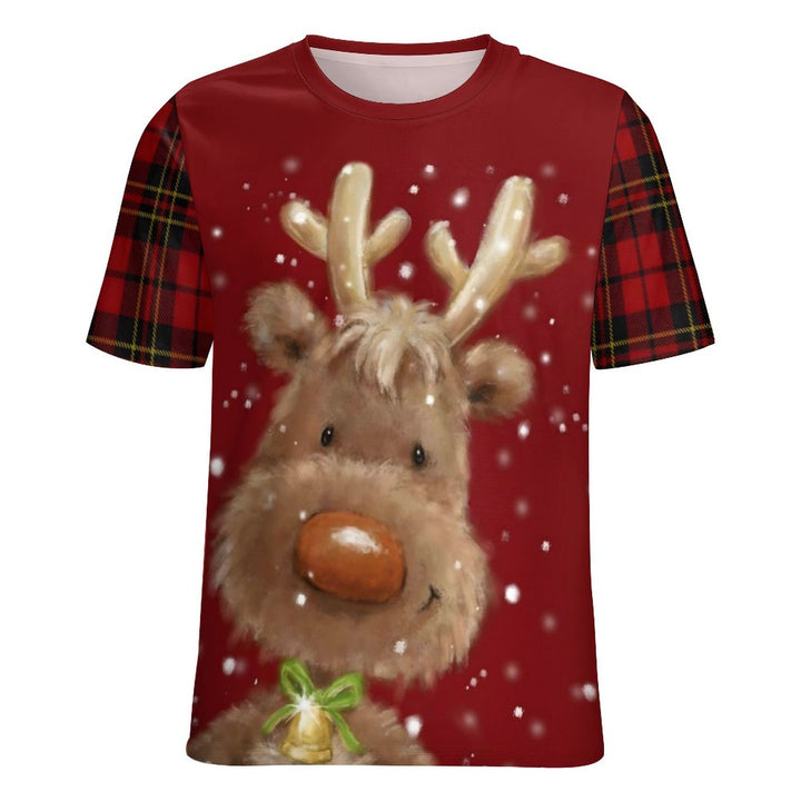 Women's Elk Print Casual Short Sleeve T-Shirt 2310000619