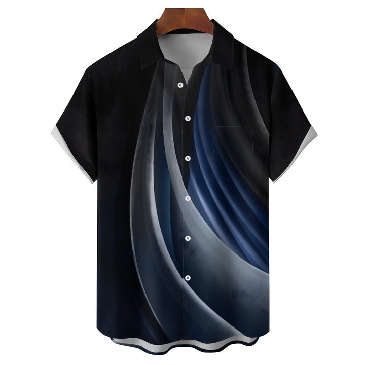 Men's Texture Casual Short Sleeve Shirt 2312000506