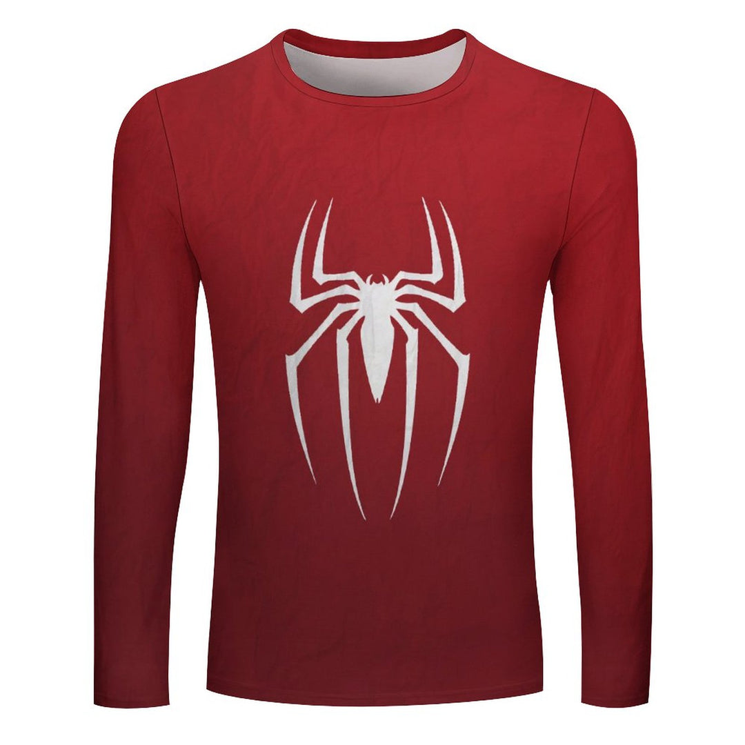 Men's Casual Spider Print Long Sleeve T-Shirt 2309000391
