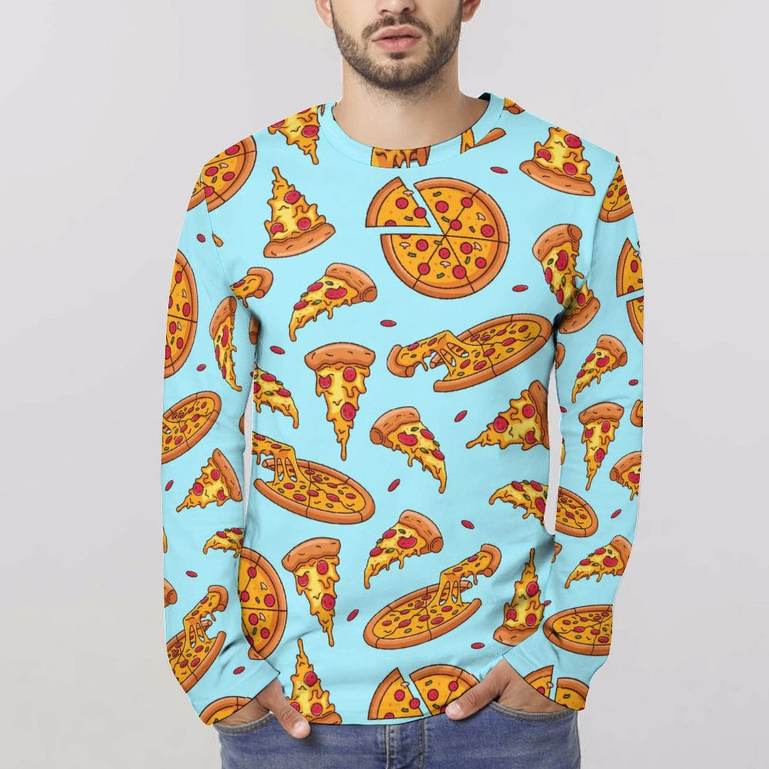 Casual Pizza Print Long Sleeve T-Shirt 2309000371