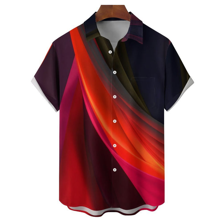 Men's Texture Casual Short Sleeve Shirt 2312000500