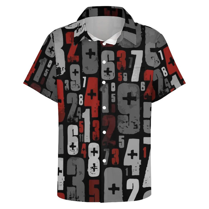 Men's Fun Printed Casual Chest Pocket Short Sleeve Shirt 2309000438