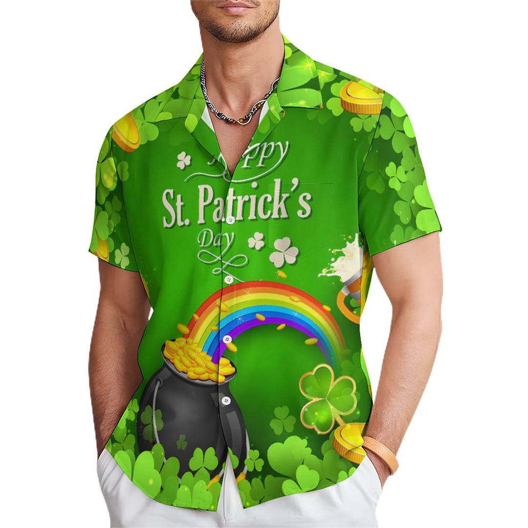 Men's St. Patrick's Day Casual Short Sleeve Shirt 2312000028
