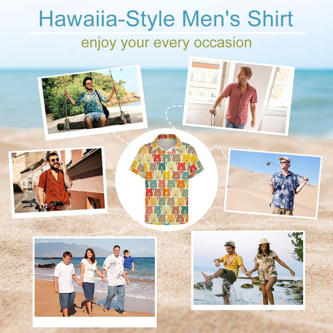 Men's Bear Print Resort Shirt2310000615