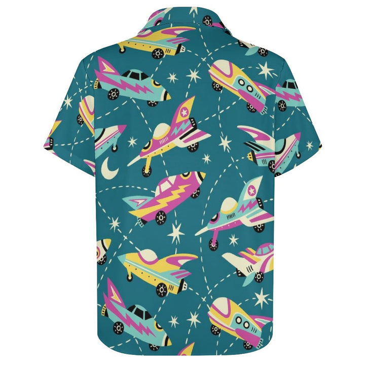 Spaceship Casual Chest Pocket Short Sleeved Shirt 2310000108