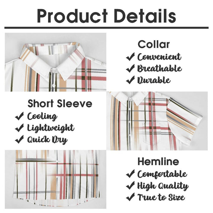 Men's Gradient Stripe Casual Short Sleeve Shirt 2310000885
