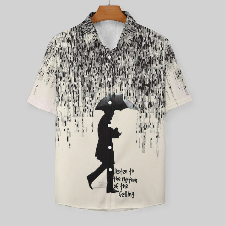 Men's Fun Printed Casual Chest Pocket Short Sleeve Shirt 2309000435