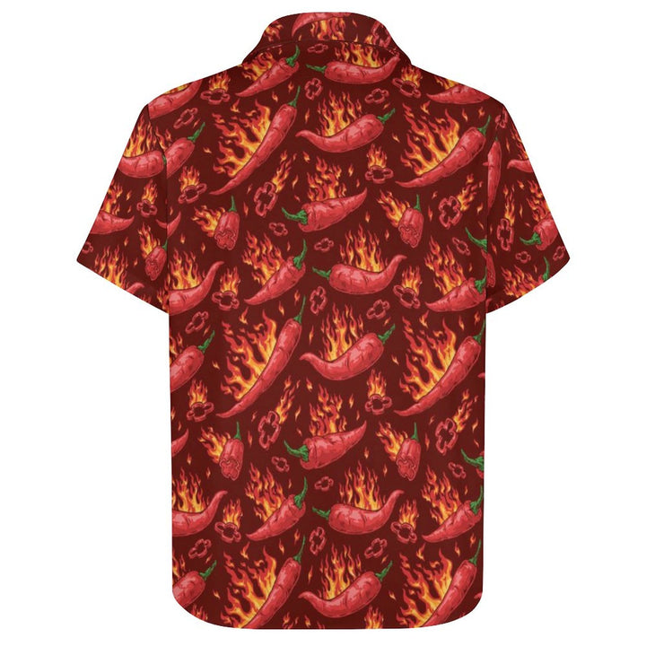 Men's Chipotle and Cactus Casual Print Chest Pocket Short Sleeve Shirt 2309000470