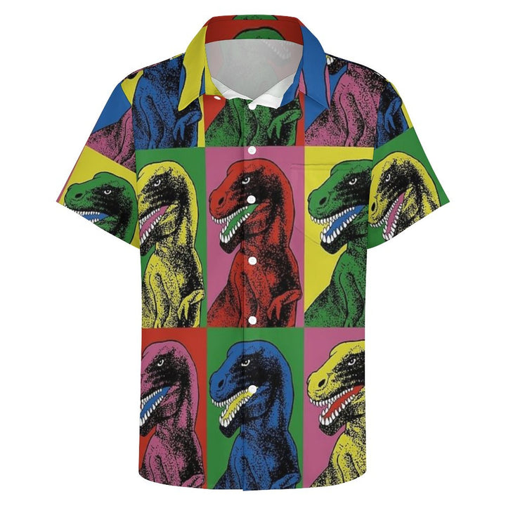Dinosaur Casual Chest Pocket Short Sleeved Shirt 2310000192